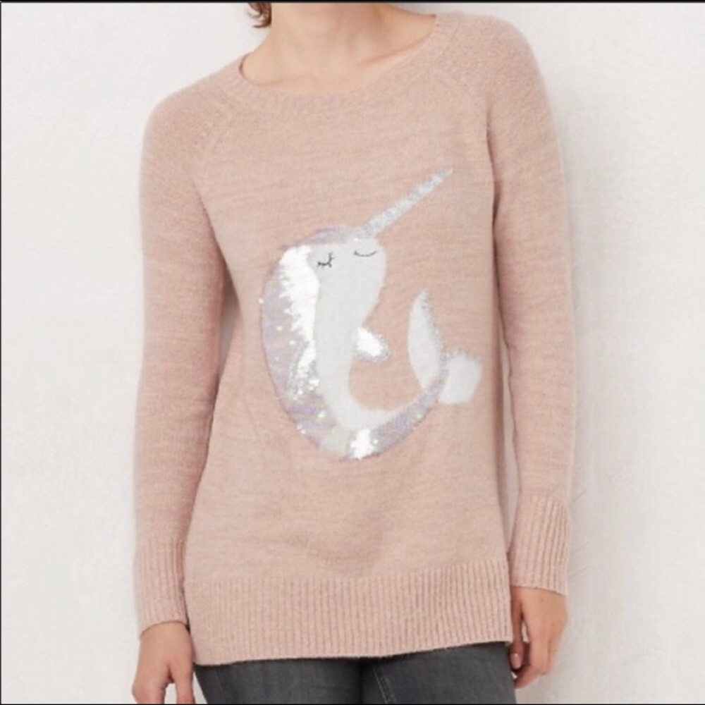 LC Lauren Conrad Narwal Long Sweater—So Cute 🥰